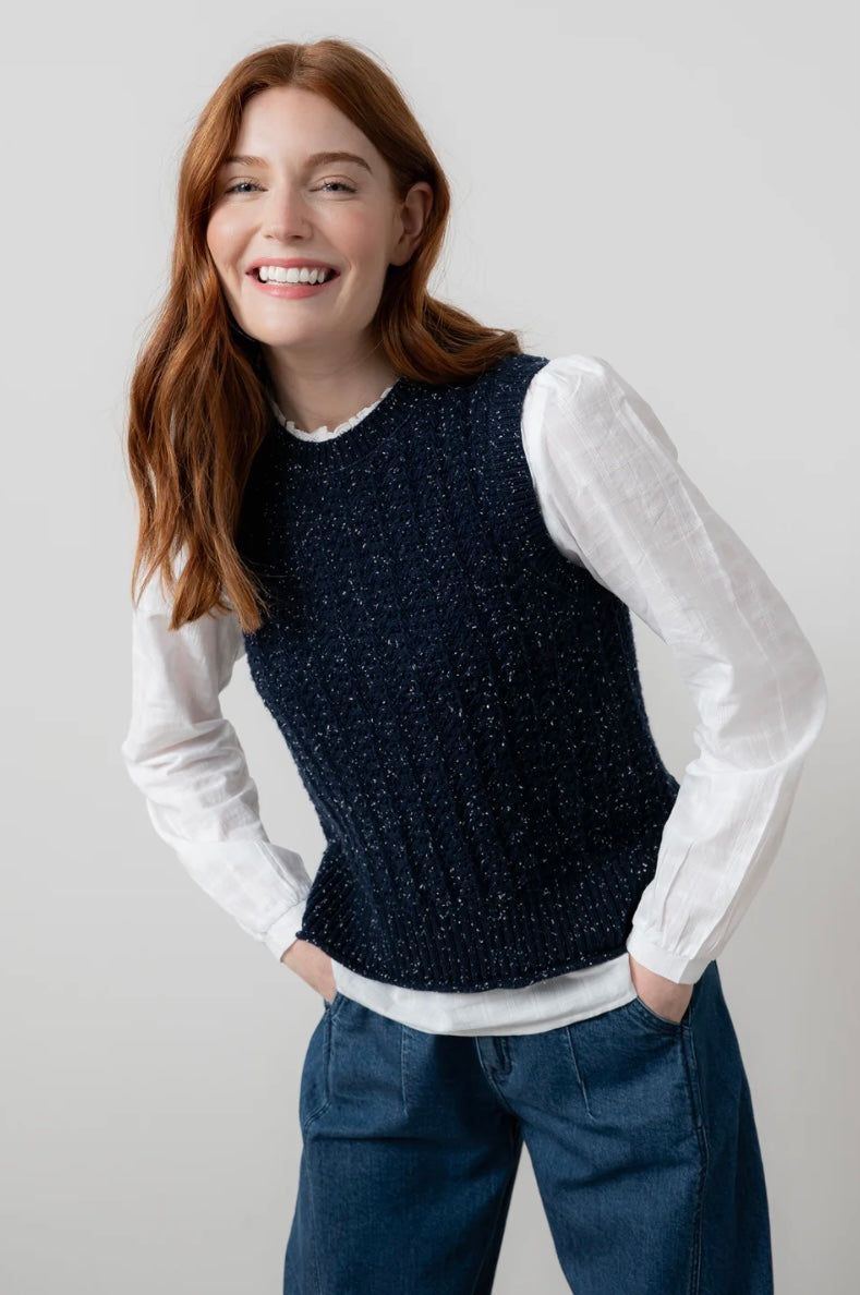 LM25662 EVA COTTON KNIT TANK TOP NAVY