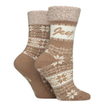 JLS LADIES 2 PR JEEP FAIRISLE SOFT TOP BOOT SOCKS