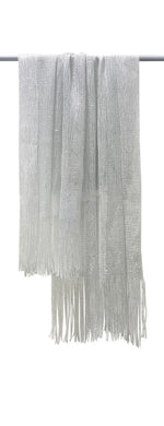 7589 Metallic Thread Woven Tassel Scarf/Shawl