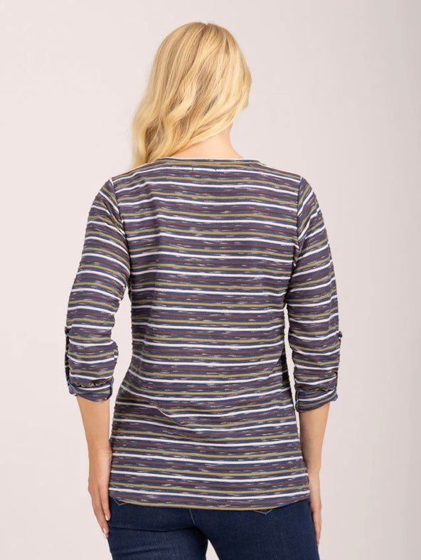 919 Stripe Notch Neck Top