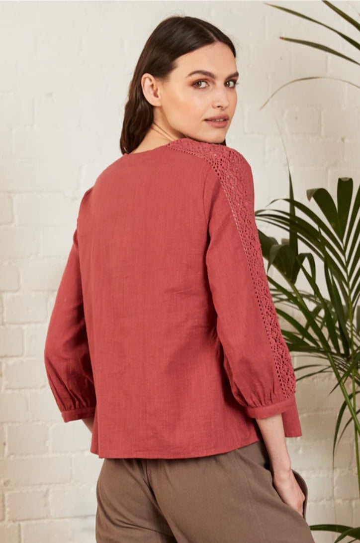 PC4173 Lace Trim Shirt