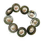 Taje 01b Grey Shell & Pearl Bracelet