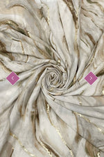 8090 Foiled Swirl Print Frayed Scarf