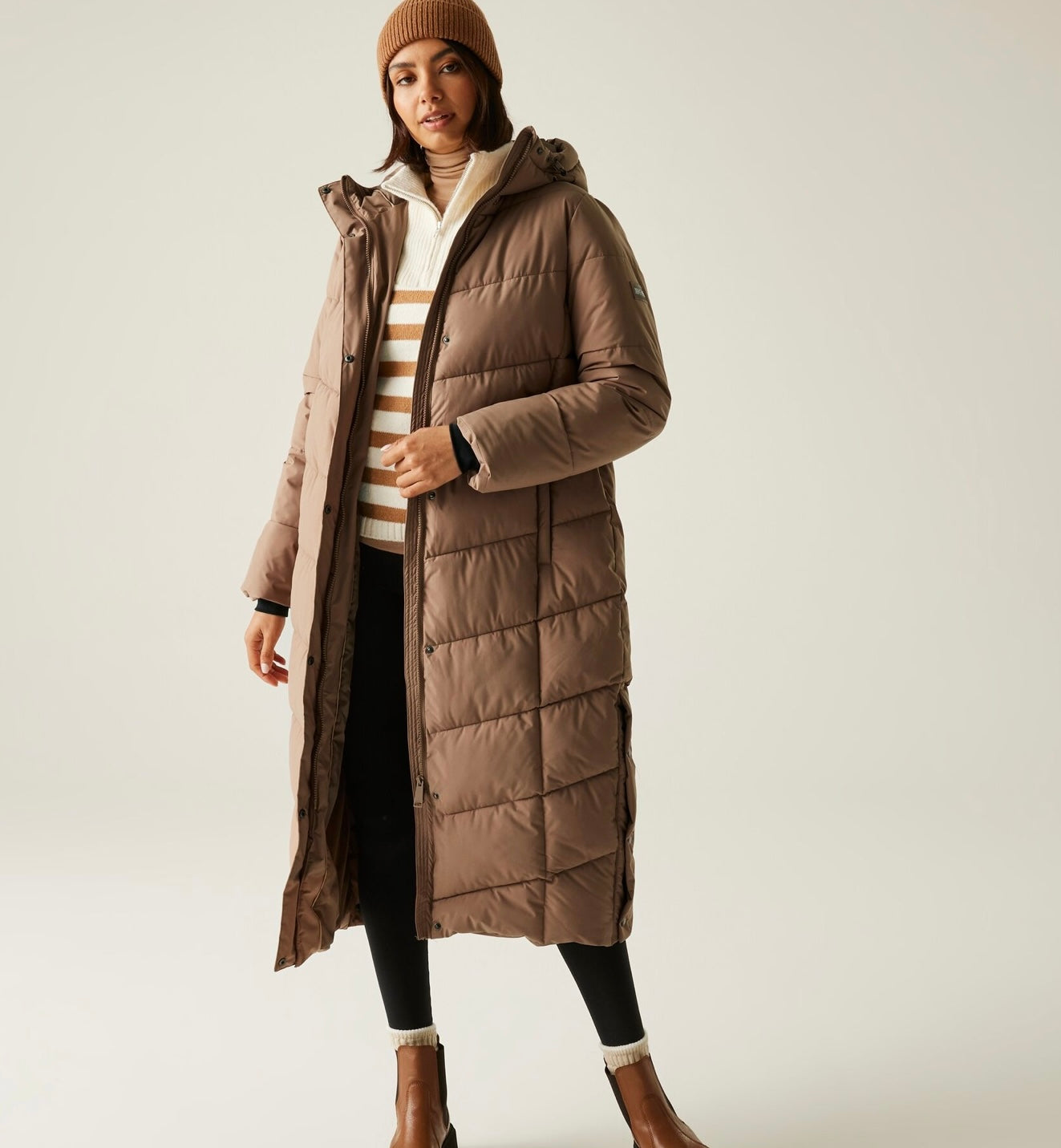RWN382 Women's Eloria Quilted Coat | mocha