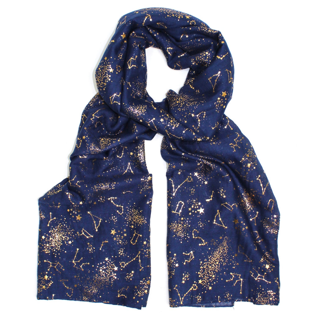 FOIL CONSTELLATION NAVY SCARF