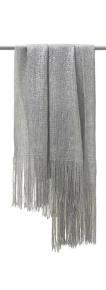 7589 Metallic Thread Woven Tassel Scarf/Shawl