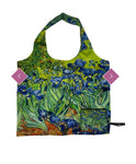 8074 Van Gogh Irises Foldable 2-in-1 Shopper Bag & Purse