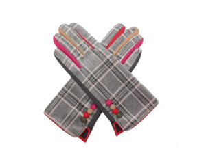 C001 Red Cuckoo Multi Button Check Gloves