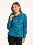 692 LEAF PRINT COTTON SHIRT