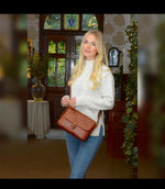 Vintage leather Crossbody shoulder bag Honey G-22
