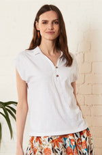 PL4126 ORGANIC COTTON COLLARED TOP