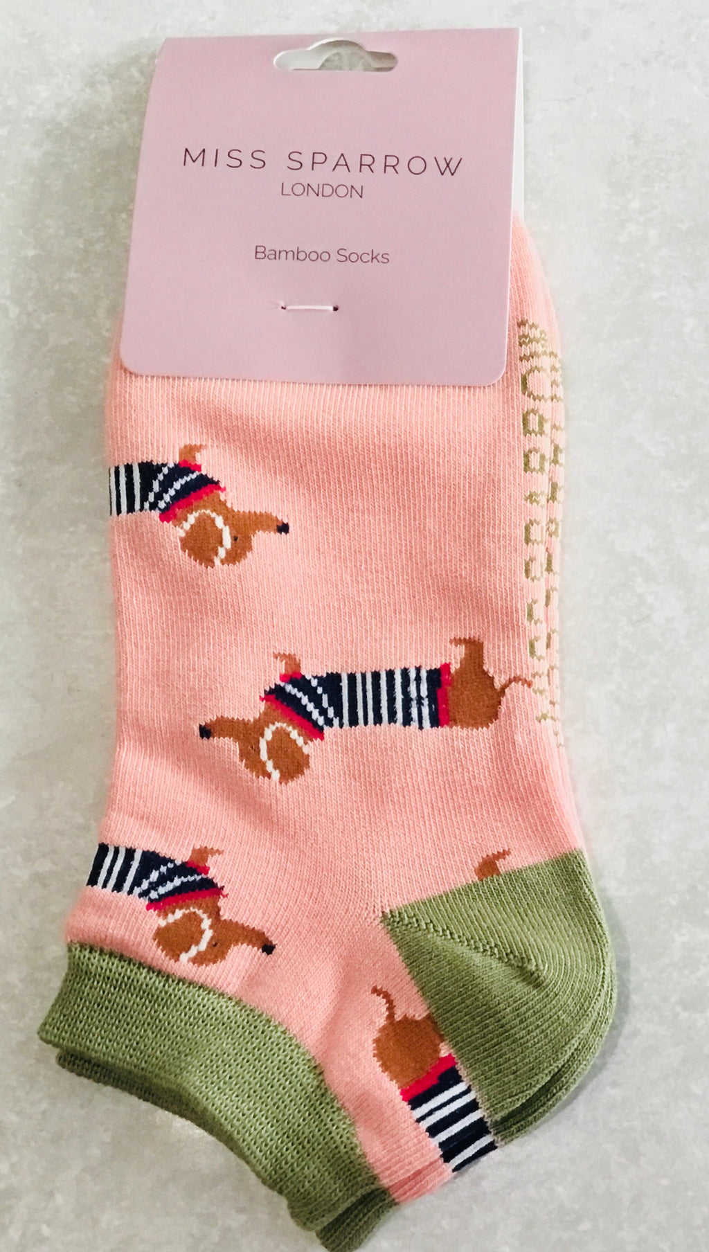 Skt018 Parisian Pups Trainer Socks