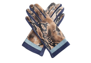 G2004 Faux Velvet Animal Print Gloves