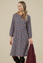 Antara Dress Marina Slub Blue Opal