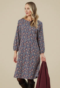Antara Dress Marina Slub Blue Opal