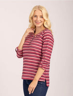 919 Stripe Notch Neck Top