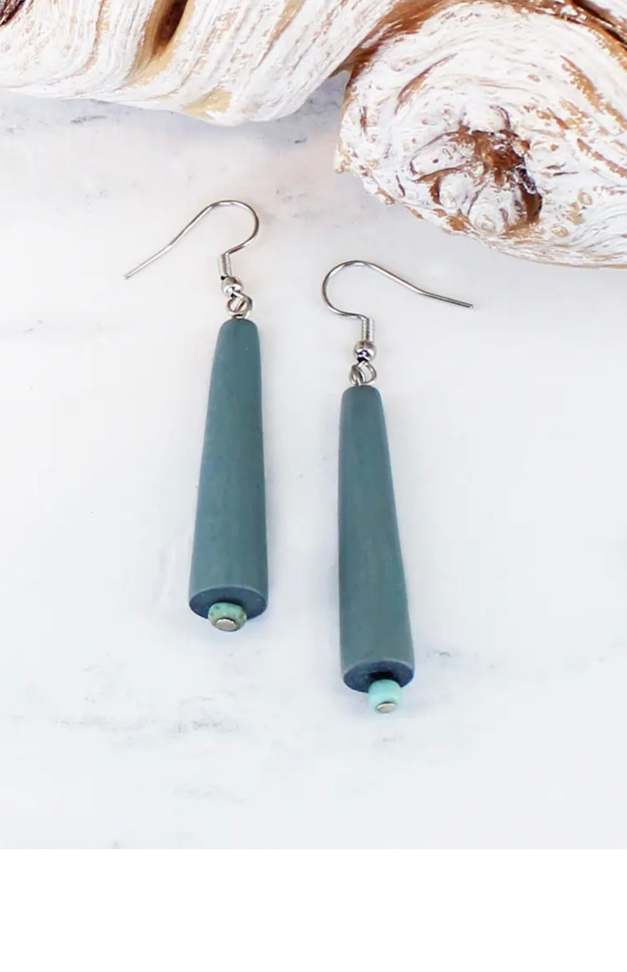 BB6217 WOODEN CONE EARRINGS