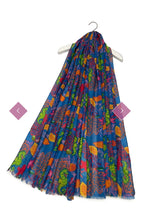 7815 Sealife & Coral Print Frayed Scarf