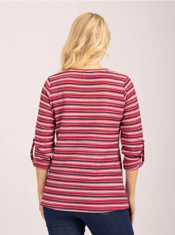 919 Stripe Notch Neck Top