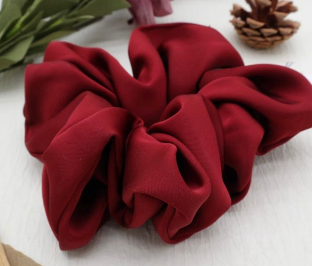 HA1033 Red Oversized Silky Scrunchie