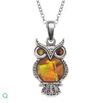 TJ082 Amber owl necklace