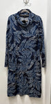 13057 Leaf Print Rolled Collar Dress