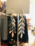 205884 Silver Coloured Leaf Earrings