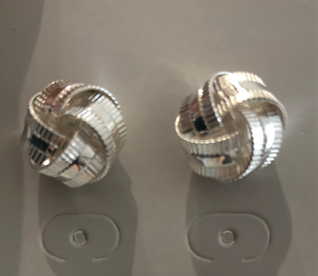 Classic Silver-Tone Knot Earrings