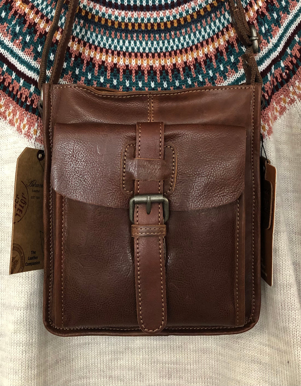 4551 Three Pocket Luxury Small Leather Flight Bag