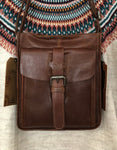 4551 Three Pocket Luxury Small Leather Flight Bag