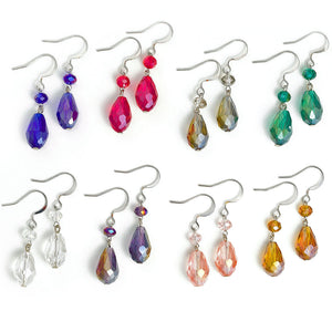 Crystal tear earrings
