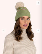 WIL8 WILLOW DITSY FLOWER POMPOM HAT, SAGE