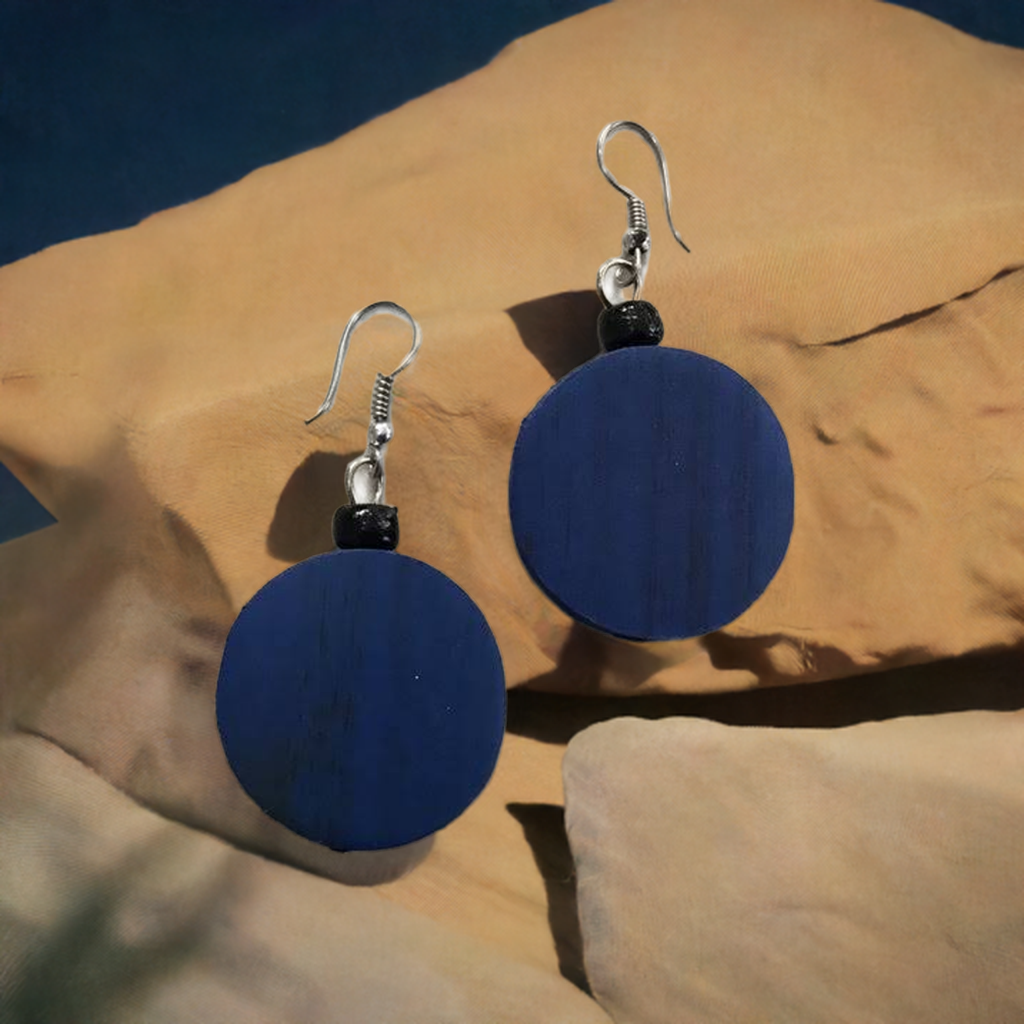 FB1510 Wooden Disc Earrings