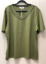 Mudflower Embellished V-Neck T-Shirt