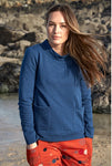 TM4117 INDIGO STAND COLLAR TOP