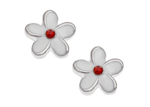 White Flower Stud Earrings