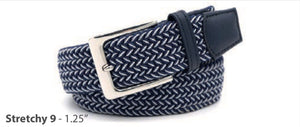 09 Stretchy Belt Navy and White