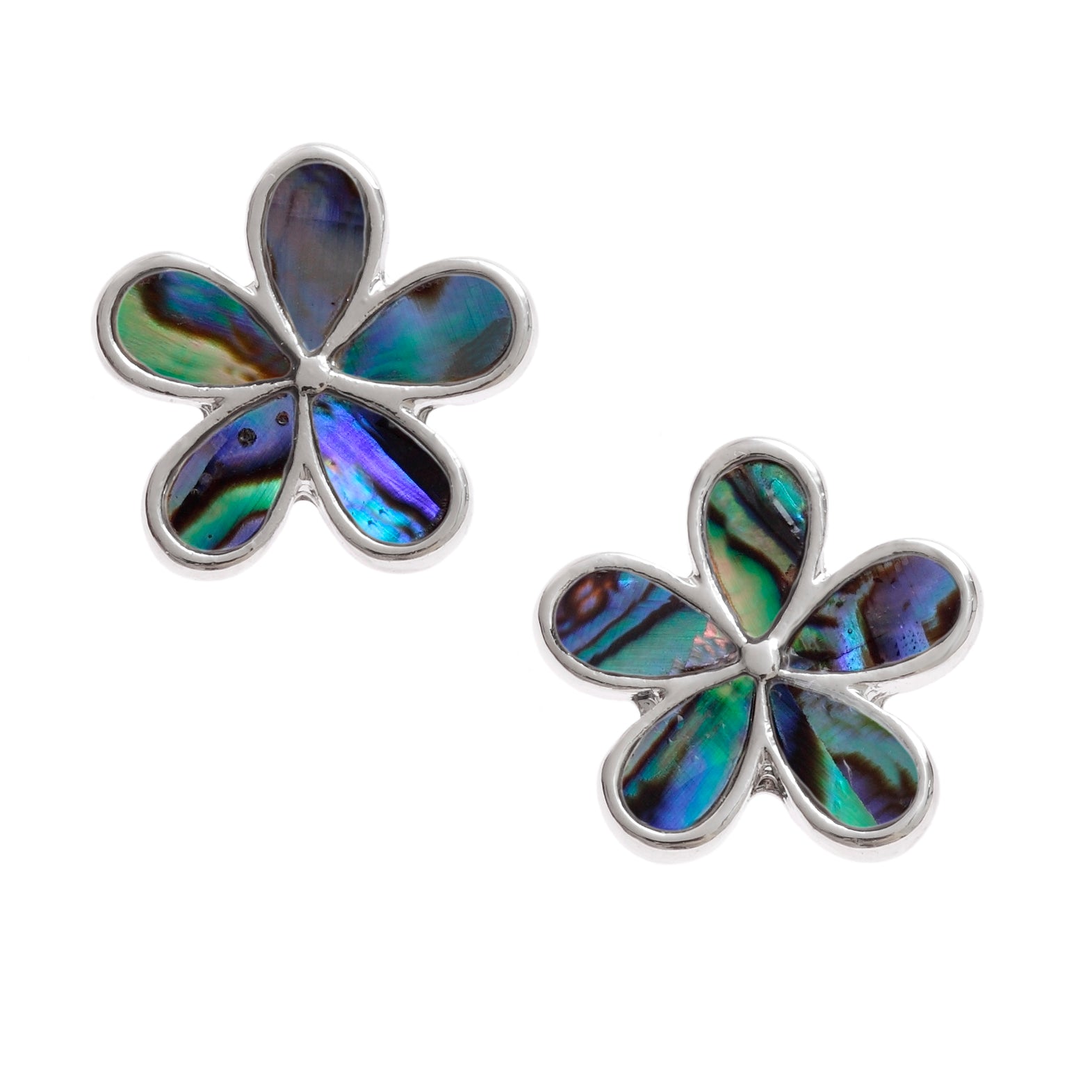 Paua Shell Flower Earrings