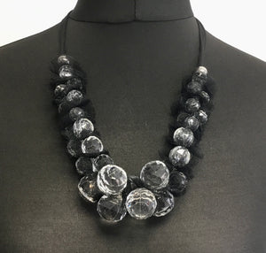 Net and Crystal Bead Necklace