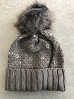 Woolly Hat with fur Pom pom