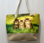 Cat Tote Bag with Rope Handles