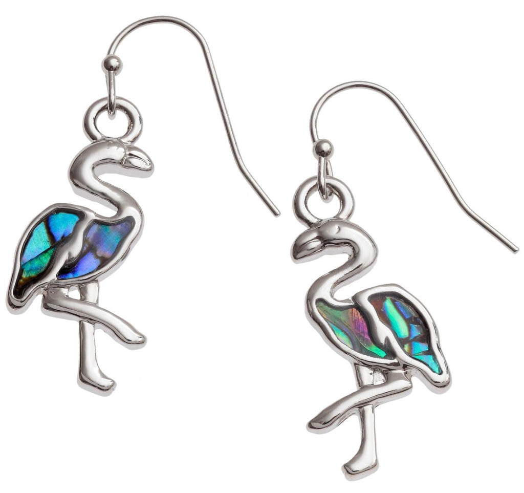Paua Shell Flamingo Earrings