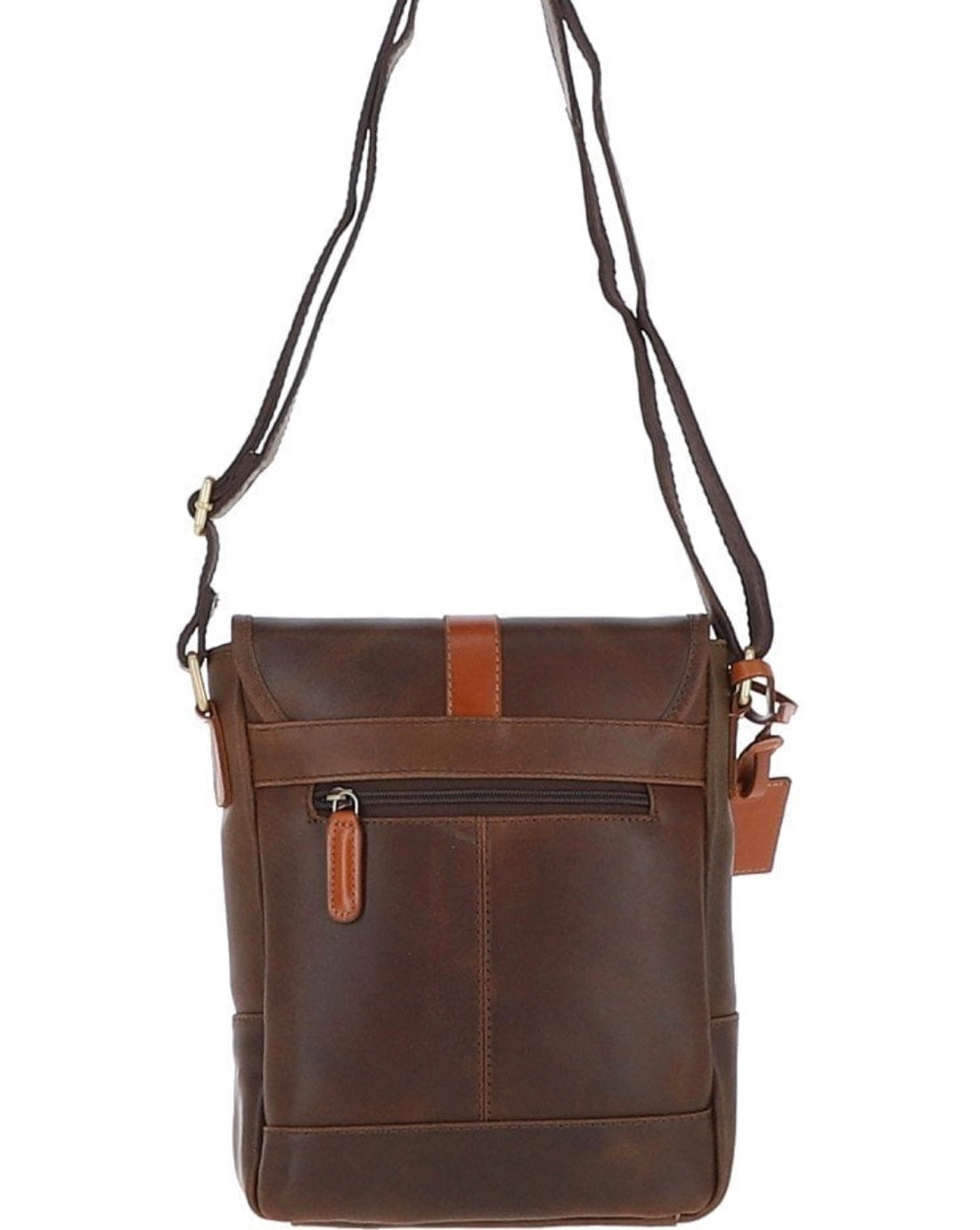 FEN-781 Vintage Cow Oily Leather Travel Bag Brown/Tan