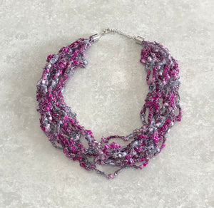 Shade of Pink Crochet Necklace