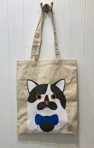 Canvas Cat Tote Bag