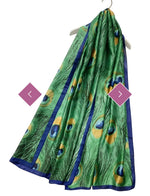 Peacock Feather Print Silk Scarf