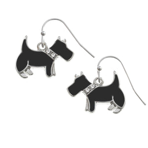 Black Westie Dog Earrings