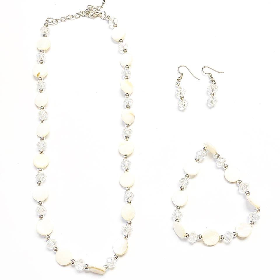Beaded Necklace and Bracelet/Earrings Set