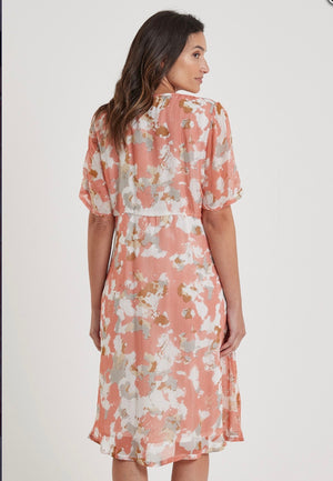 Sandstorm Print Tiffany Dress - Soft Coral/Neutral