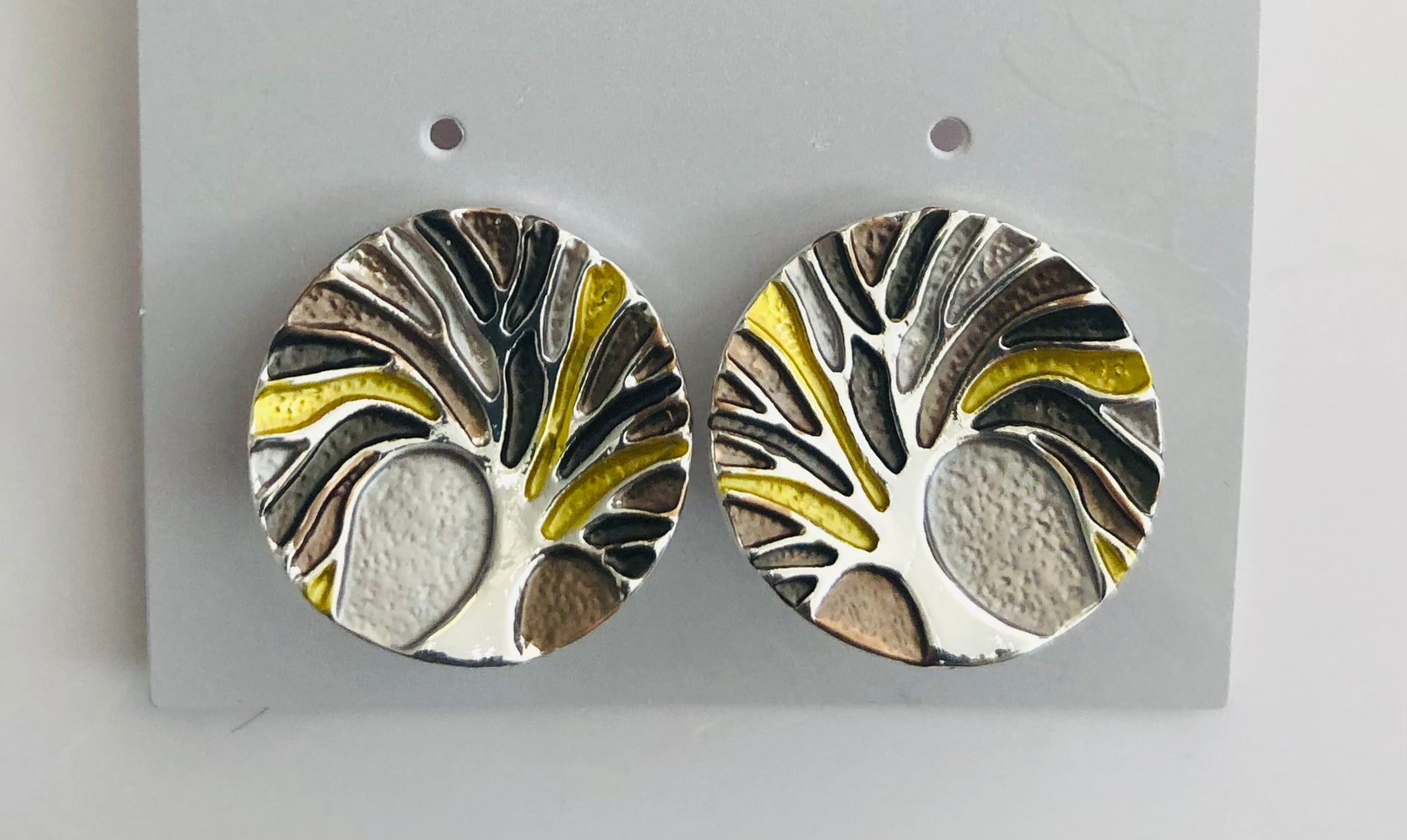 Abstract Tree Clip on Earrings